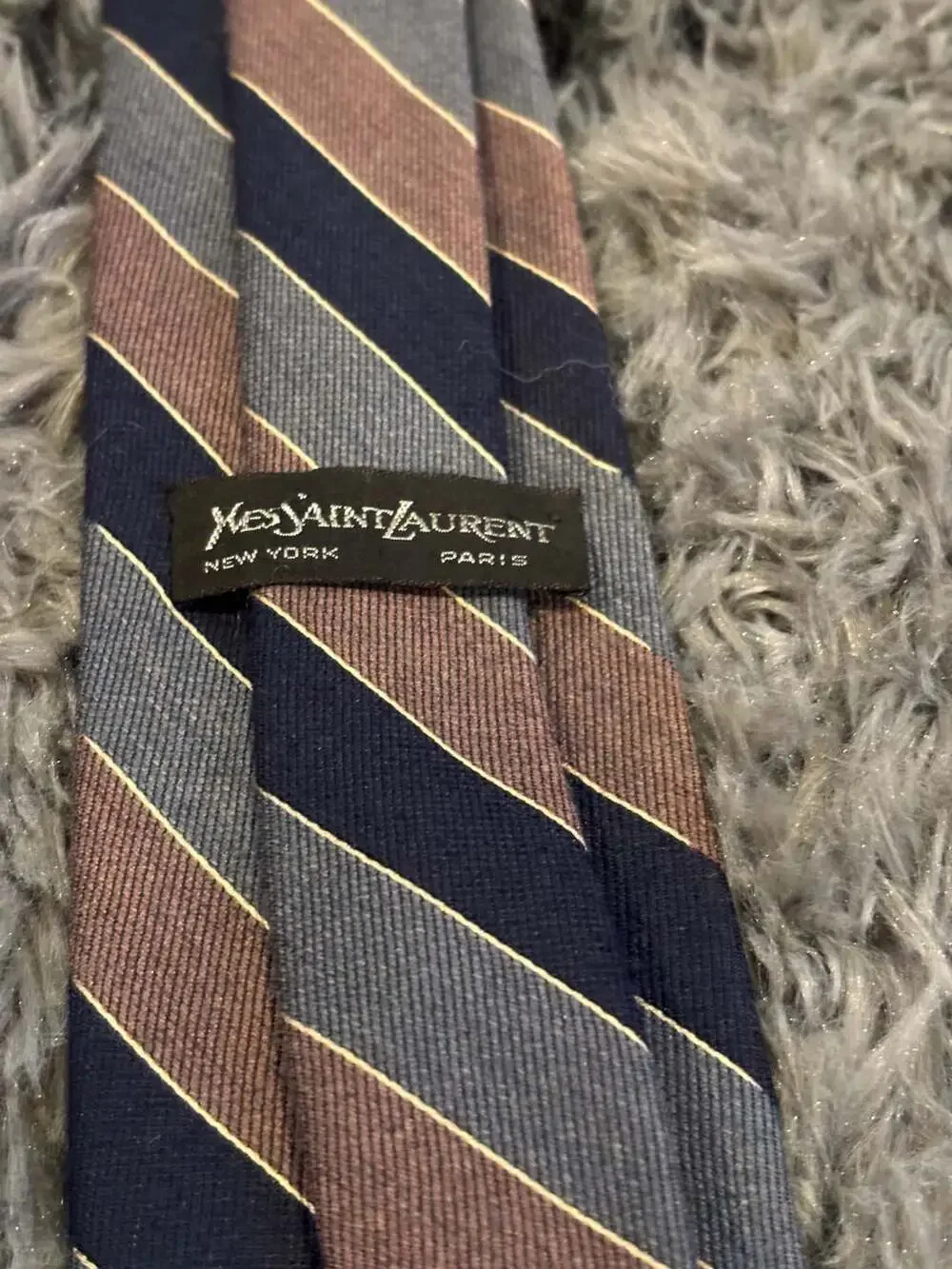 Vintage Yves Saint Laurent Devereaux Stripes Silk Necktie multicolor